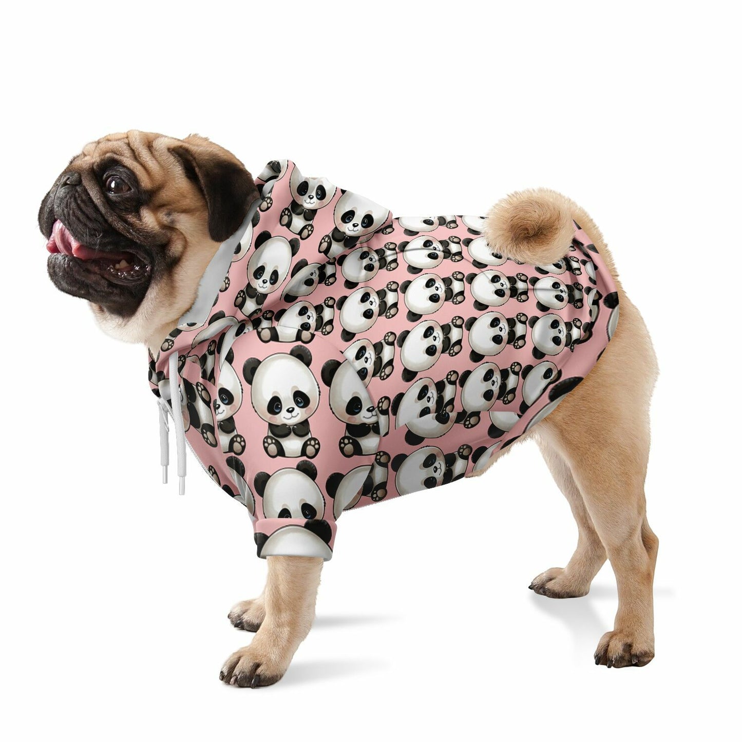 Athletic Dog Zip-Up Hoodie - Panda Pink