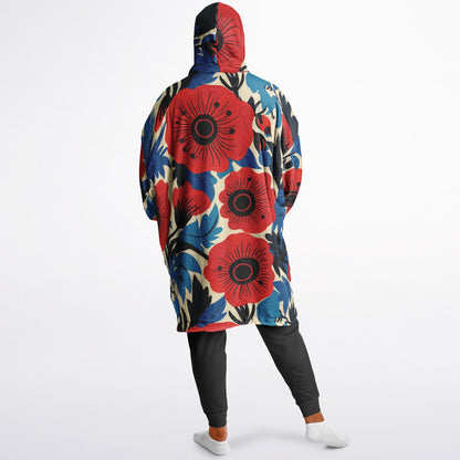 Reversible Snug Hoodie - Plants and Red Flower