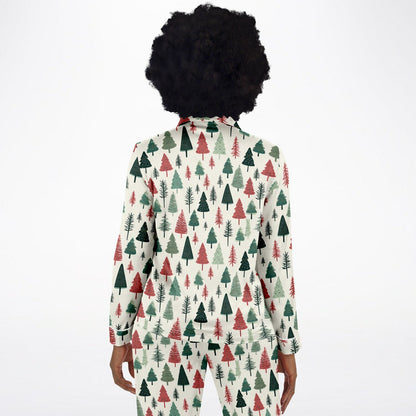 Women's Satin Set Pajamas -Christmas Tree