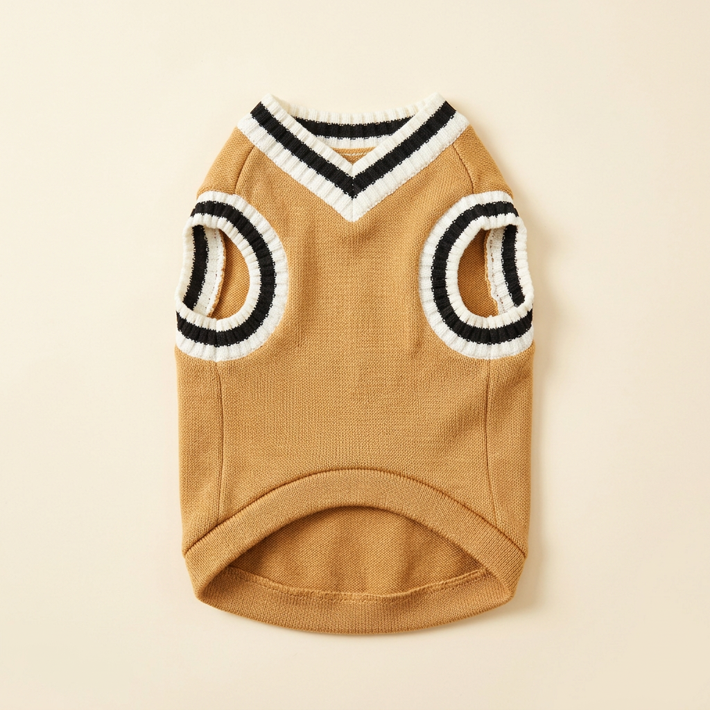 Khaki Preppy Pet Vest front view