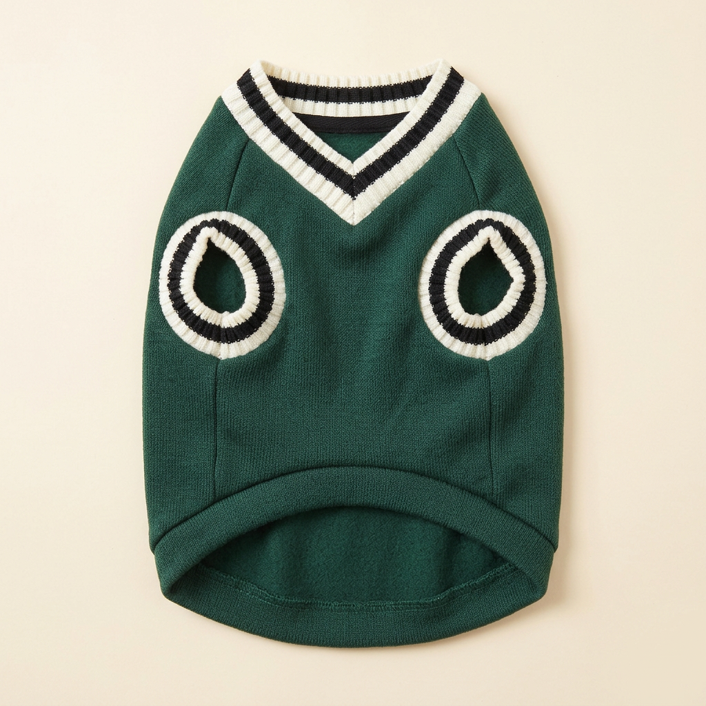 Green Preppy Pet Vest front view