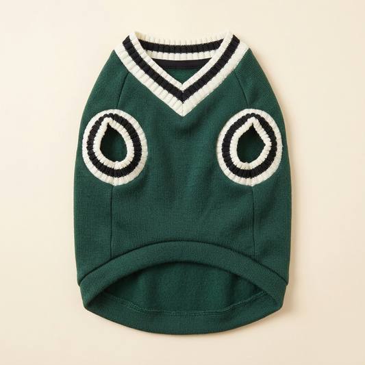 Green Preppy Pet Vest front view